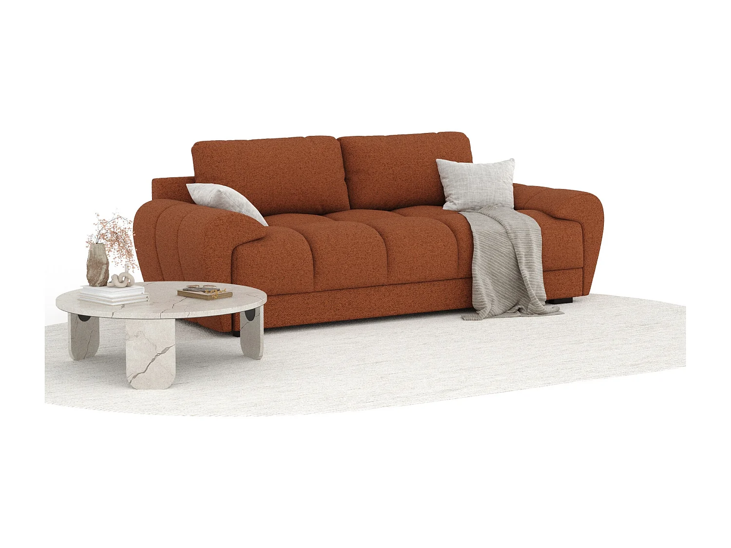 Canapé en toile tissée Peebles - 3 places - couleur cuivre