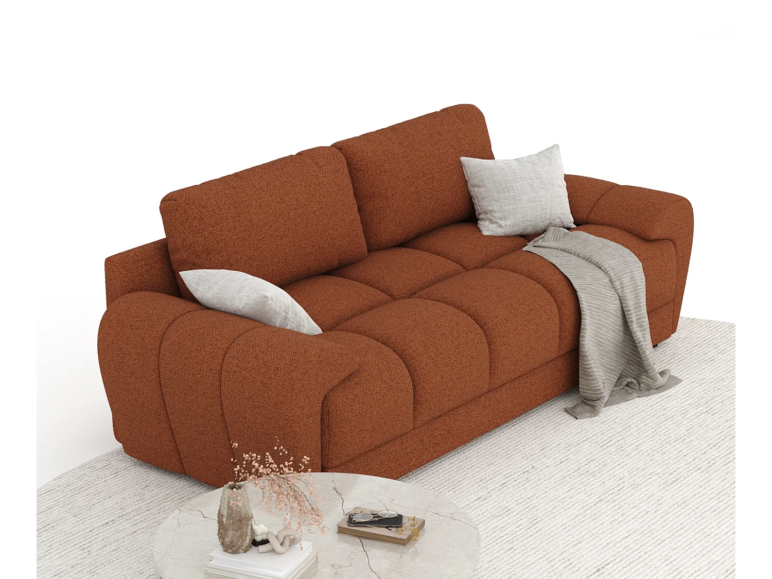 Canapé en toile tissée Peebles - 3 places - couleur cuivre