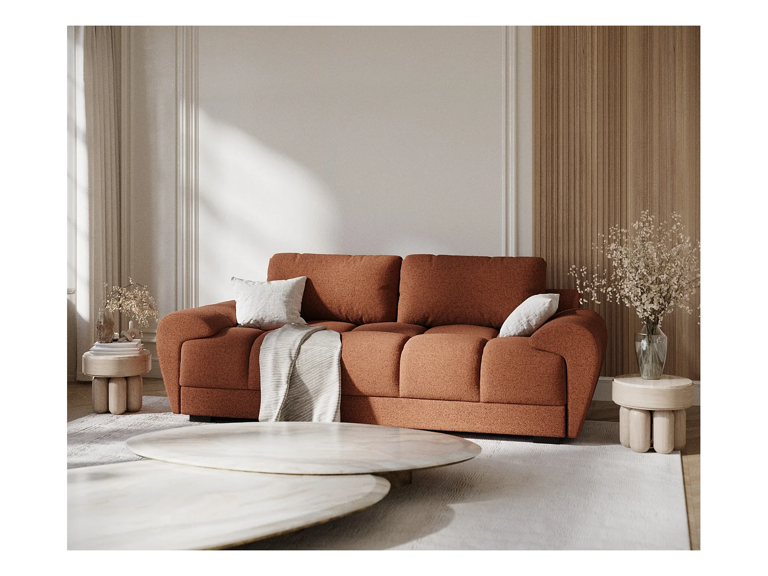 Sofa aus Webstoff Peebles - Drei-Personen - kupferfarbe