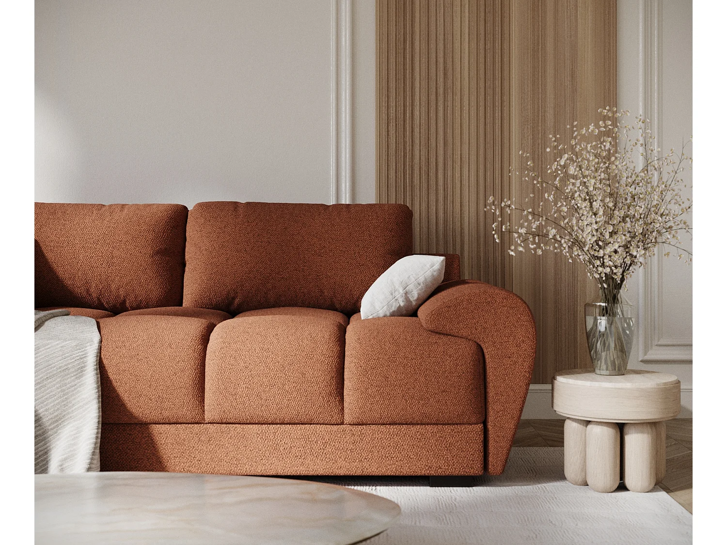 Canapé en toile tissée Peebles - 3 places - couleur cuivre