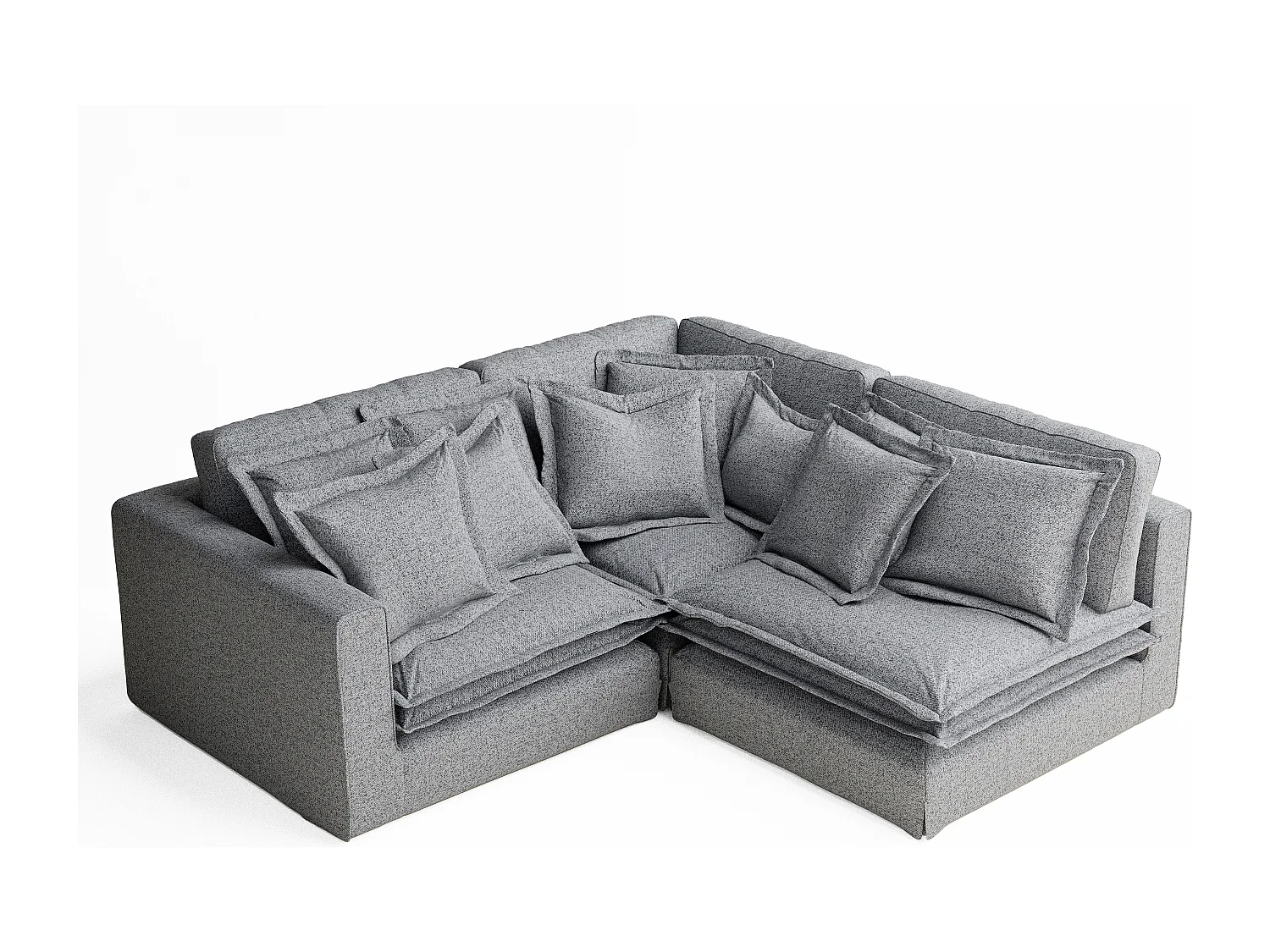 Canapé d'angle en toile tissée Amalfi - 5 places - gris