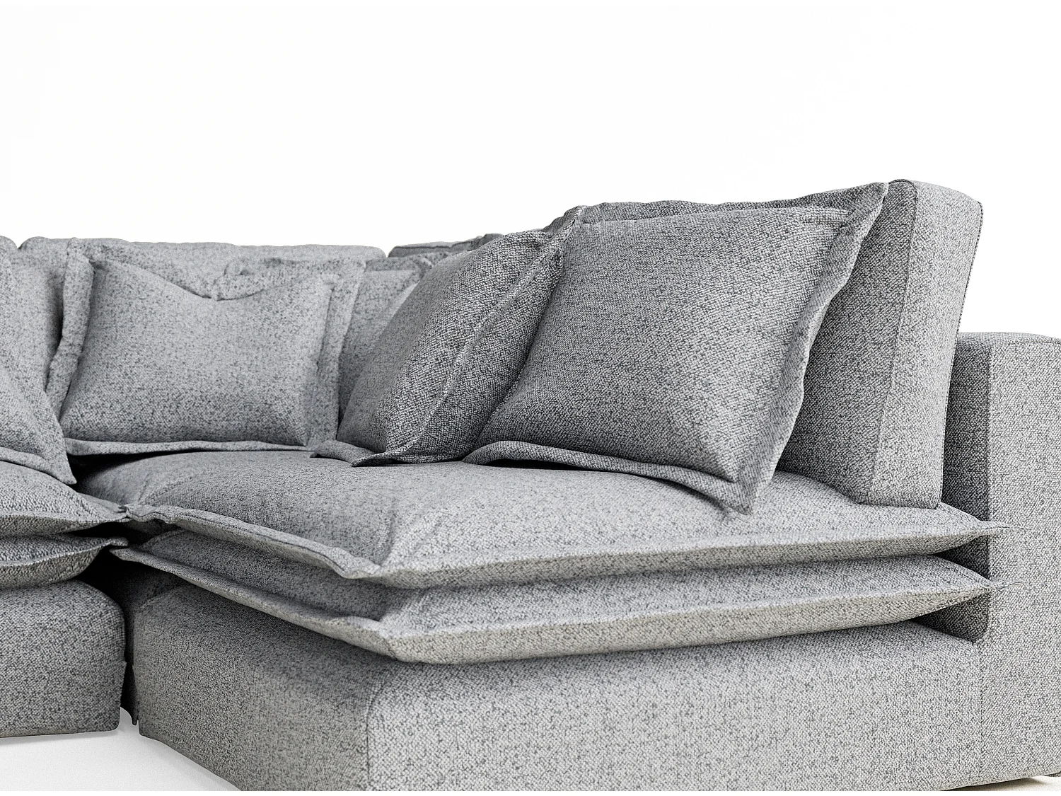 Canapé d'angle en toile tissée Amalfi - 5 places - gris