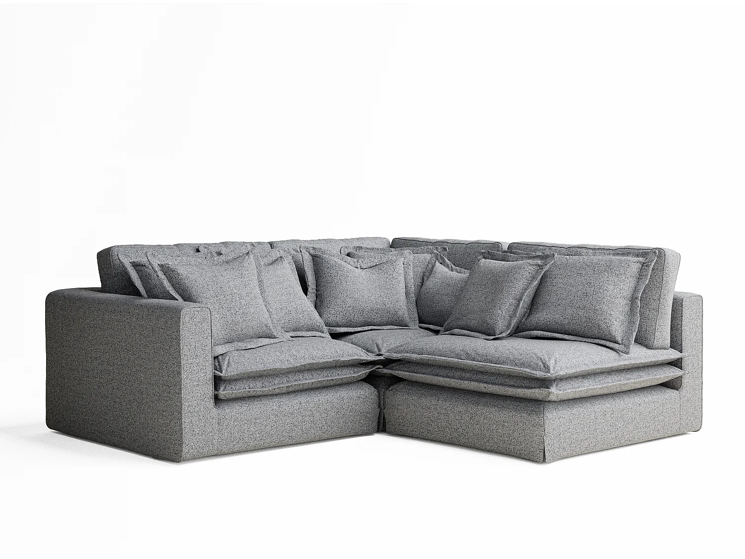 Ecksofa aus Webstoff Amalfi - Fünf-Personen - grau