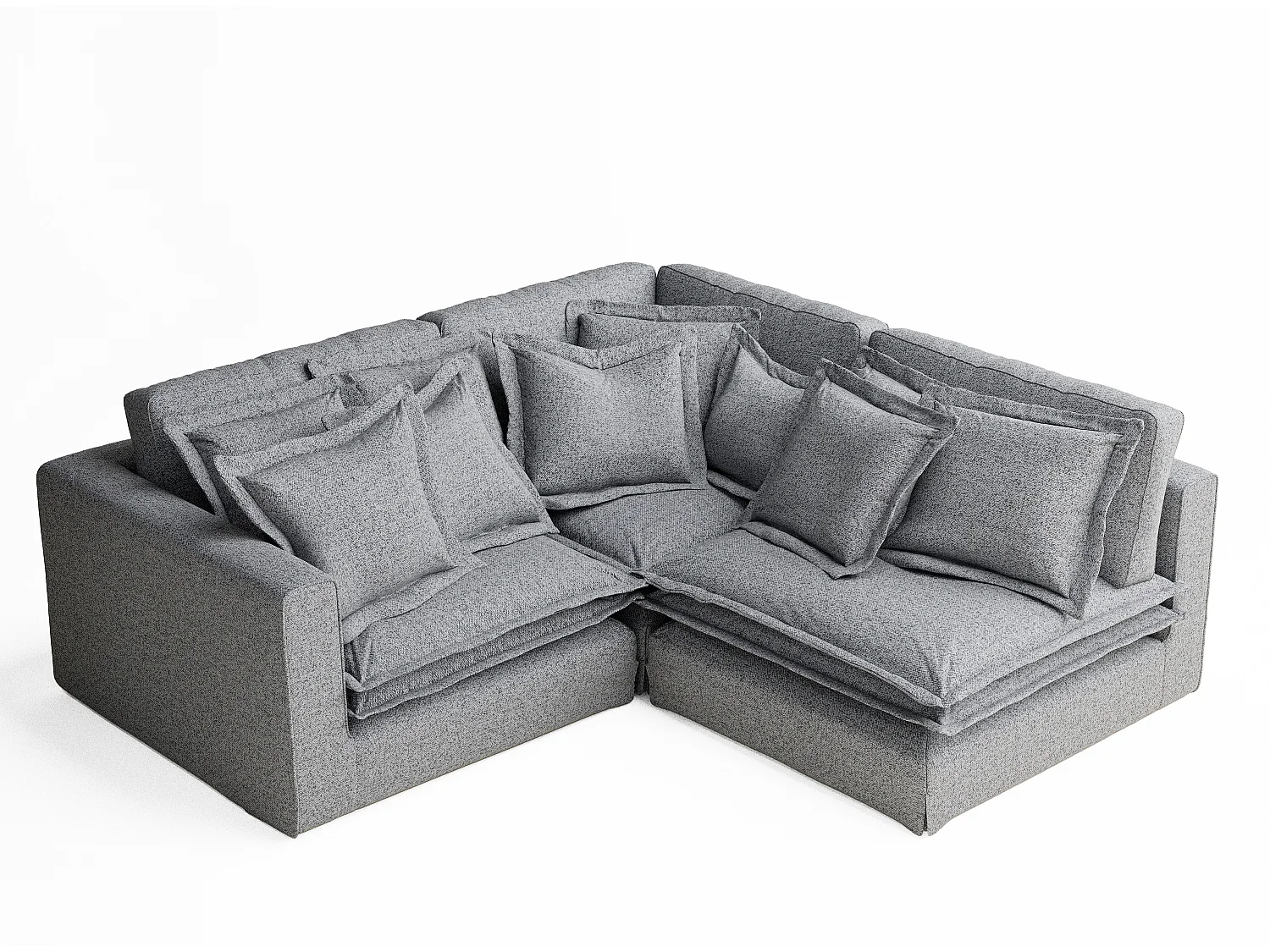 Ecksofa aus Webstoff Amalfi - Fünf-Personen - grau