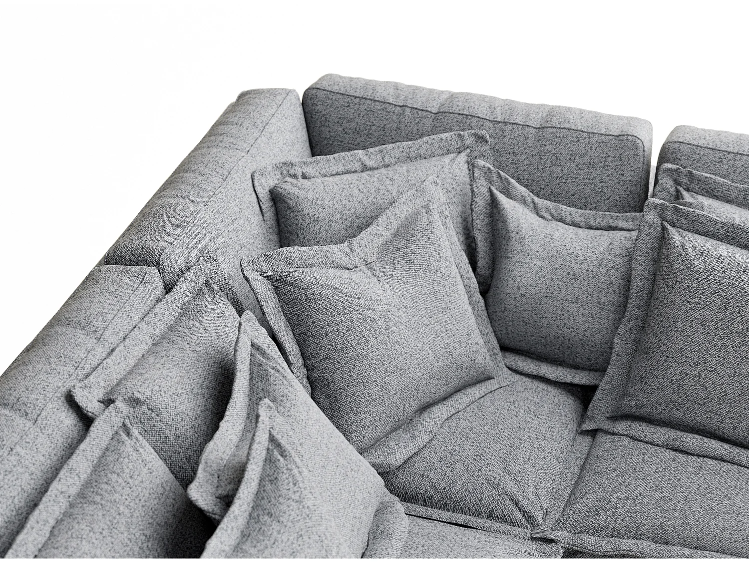 Ecksofa aus Webstoff Amalfi - Fünf-Personen - grau
