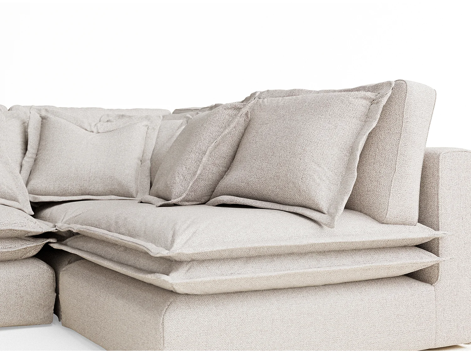 Canapé d'angle en toile tissée Amalfi - 5 places - beige