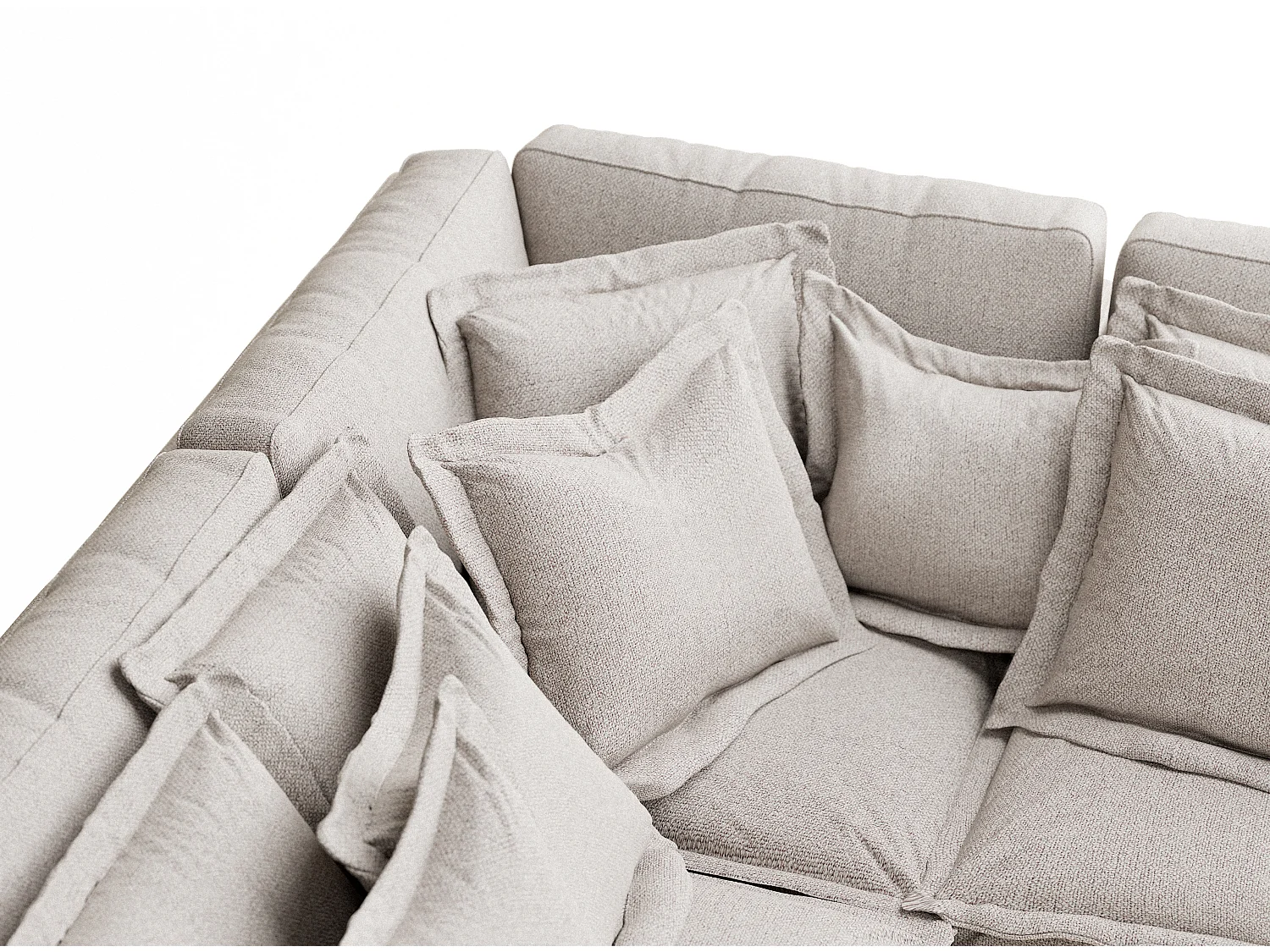 Ecksofa aus Webstoff Amalfi - Fünf-Personen - beige