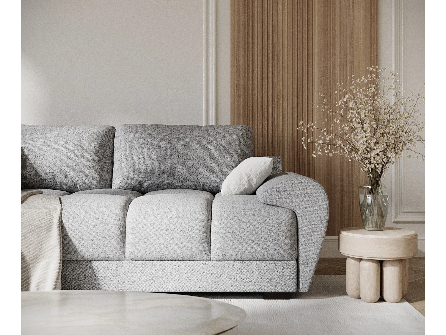 Canapé en toile tissée Peebles - 3 places - gris