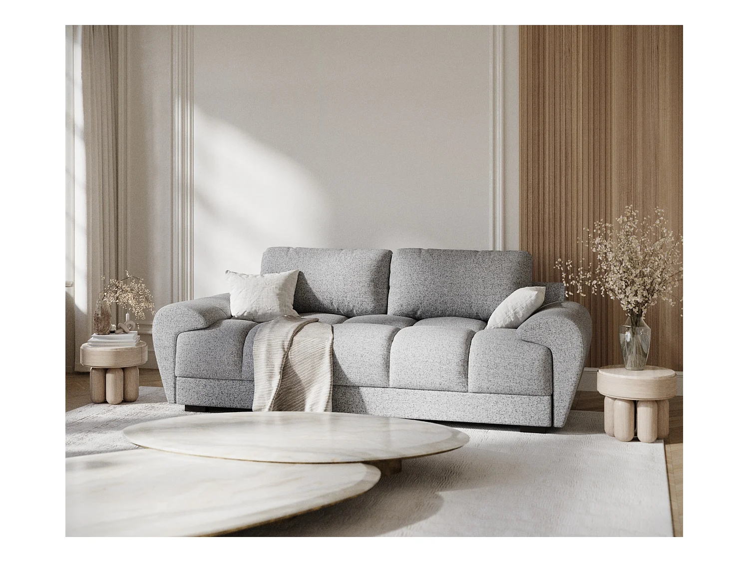 Sofa aus Webstoff Peebles - Drei-Personen - grau