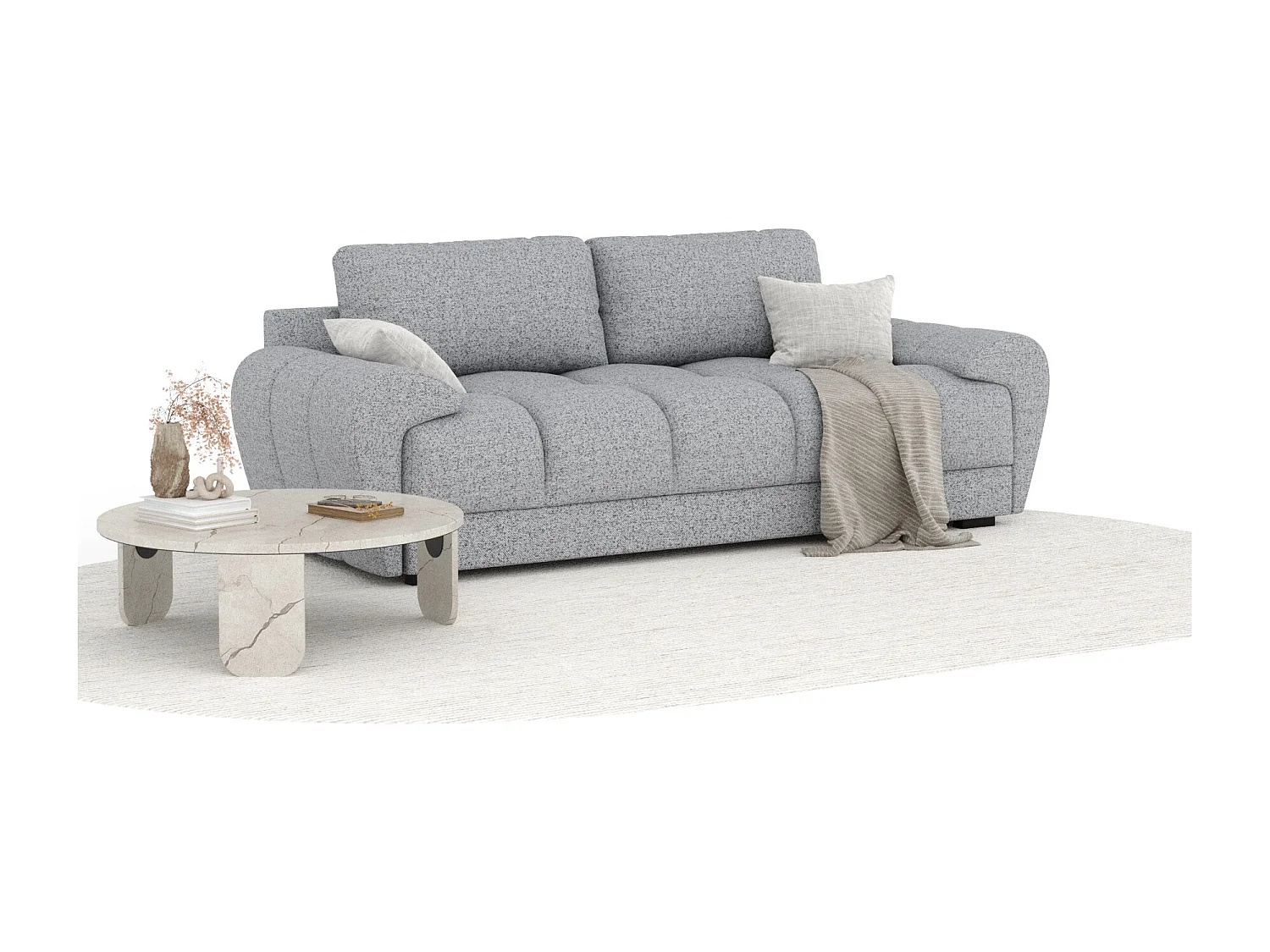 Canapé en toile tissée Peebles - 3 places - gris