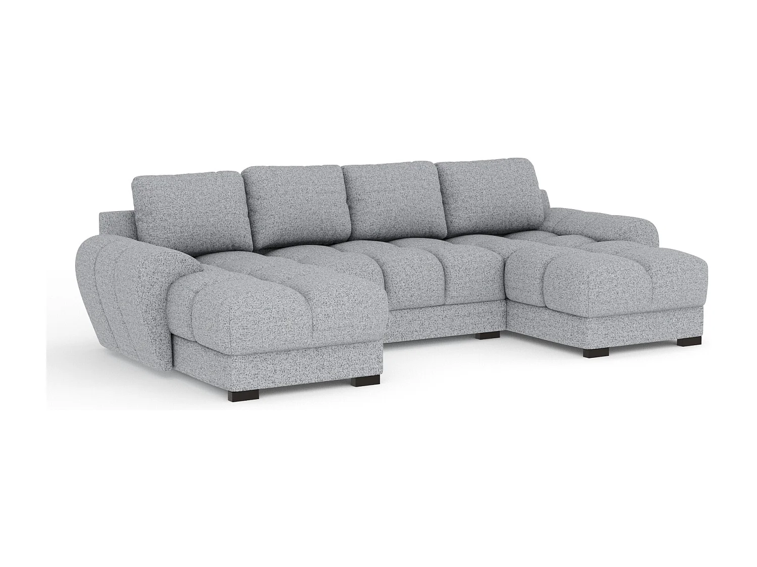 Canapé panoramique en toile tissée Peebles - 6 places - gris