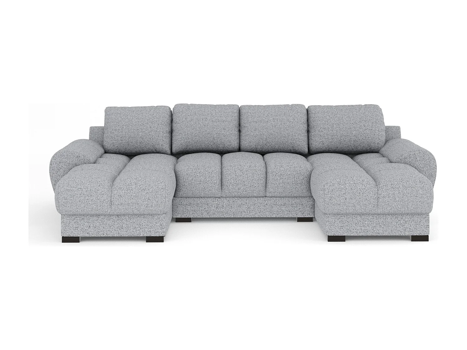 Canapé panoramique en toile tissée Peebles - 6 places - gris