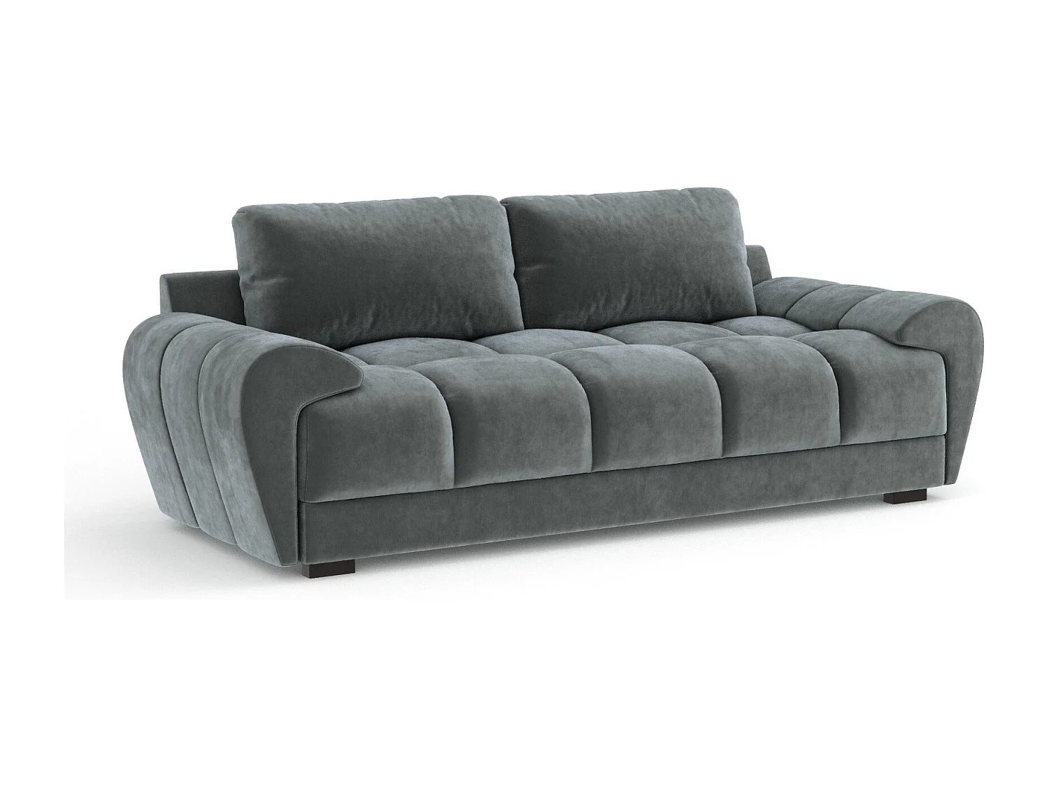 Canapé en tissu velours Peebles - 3 places - gris