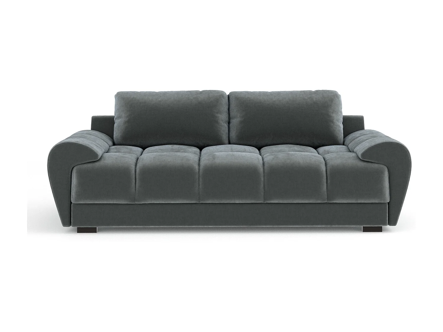 Canapé en tissu velours Peebles - 3 places - gris