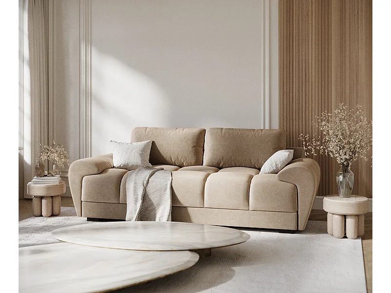 Sofa aus Samtstoff Peebles - Drei-Personen - beige