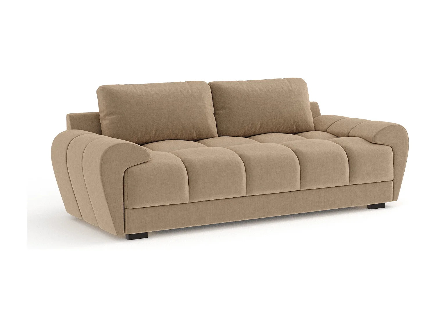 Canapé en tissu velours Peebles - 3 places - beige