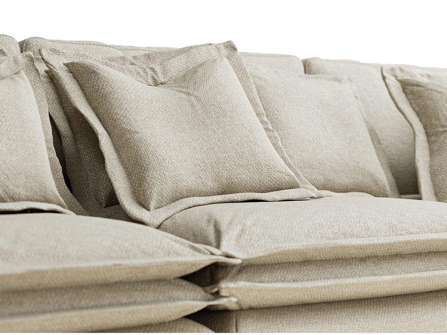 Canapé en tissu chenille Amalfi - 6 places - beige gris