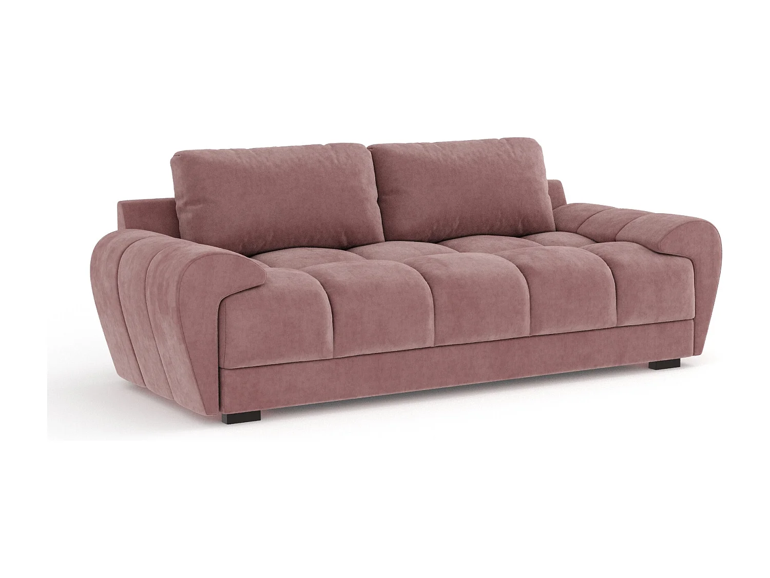 Canapé en tissu velours Peebles - 3 places - rose