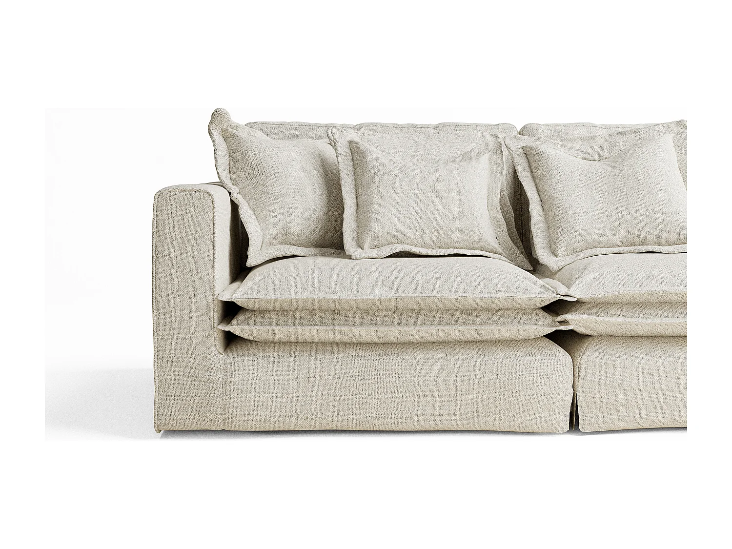 Canapé en toile tissée Amalfi - 6 places - creme