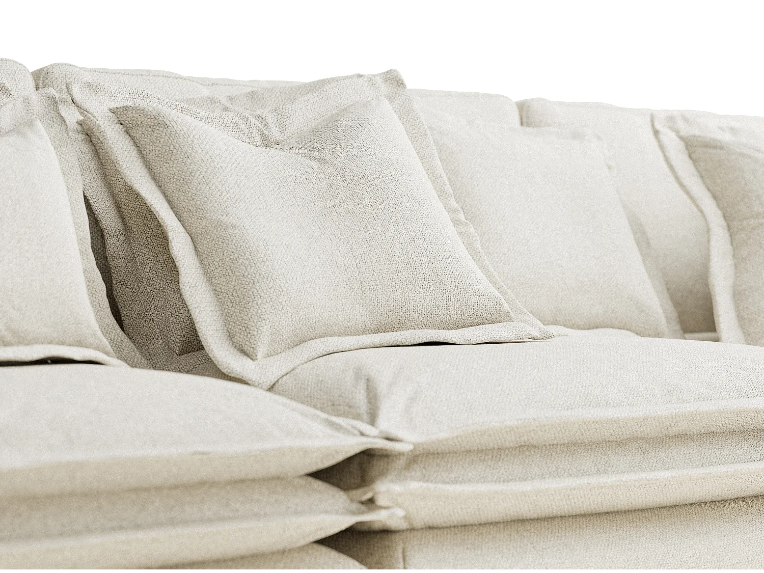 Canapé en toile tissée Amalfi - 6 places - creme