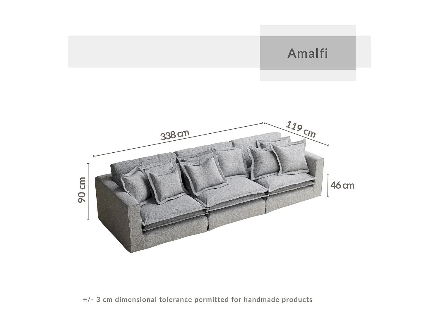 Canapé en toile tissée Amalfi - 6 places - creme
