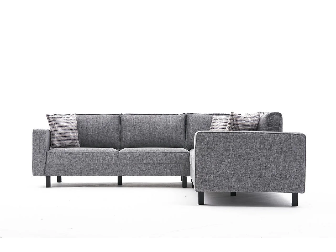 Sofá de Canto Moderno em Linho Cinza - Conforto e Estilo para Sua Sala de Estar