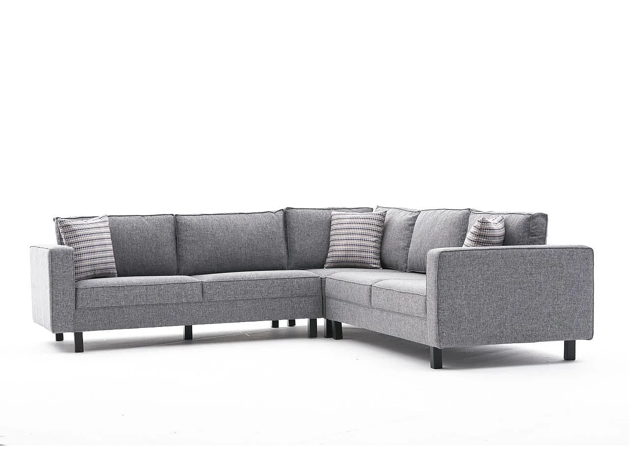 Sofá de Canto Moderno em Linho Cinza - Conforto e Estilo para Sua Sala de Estar