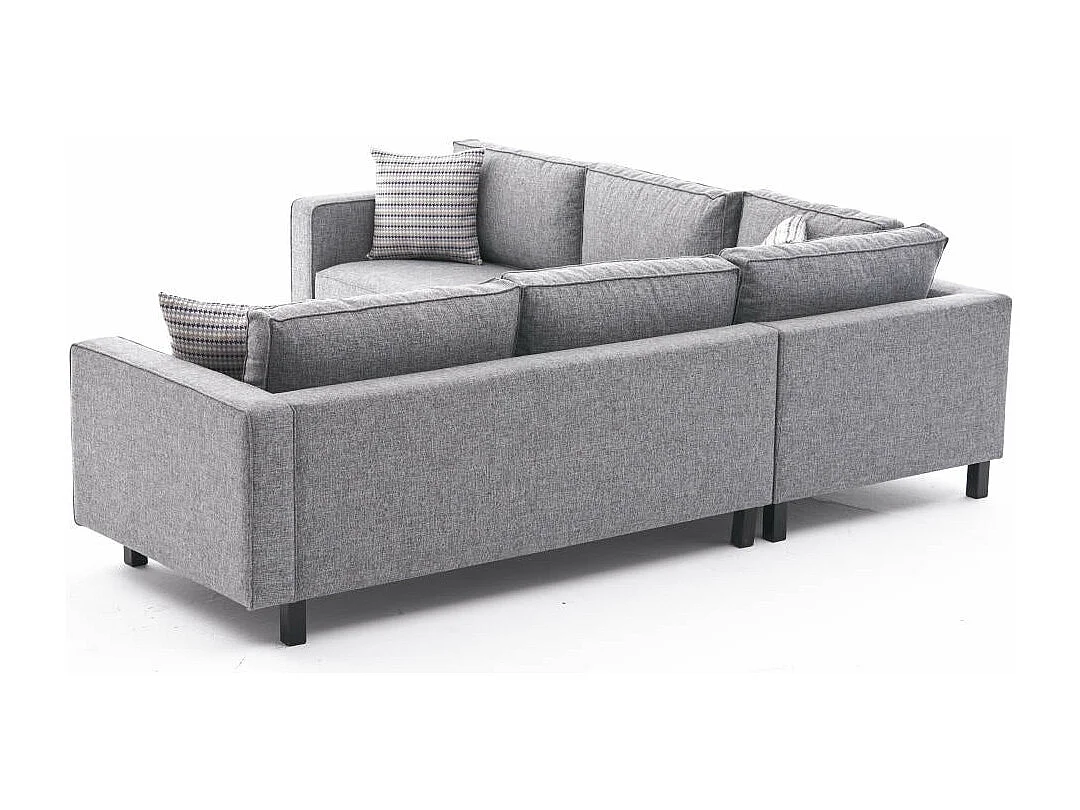 Sofá de Canto Moderno em Linho Cinza - Conforto e Estilo para Sua Sala de Estar