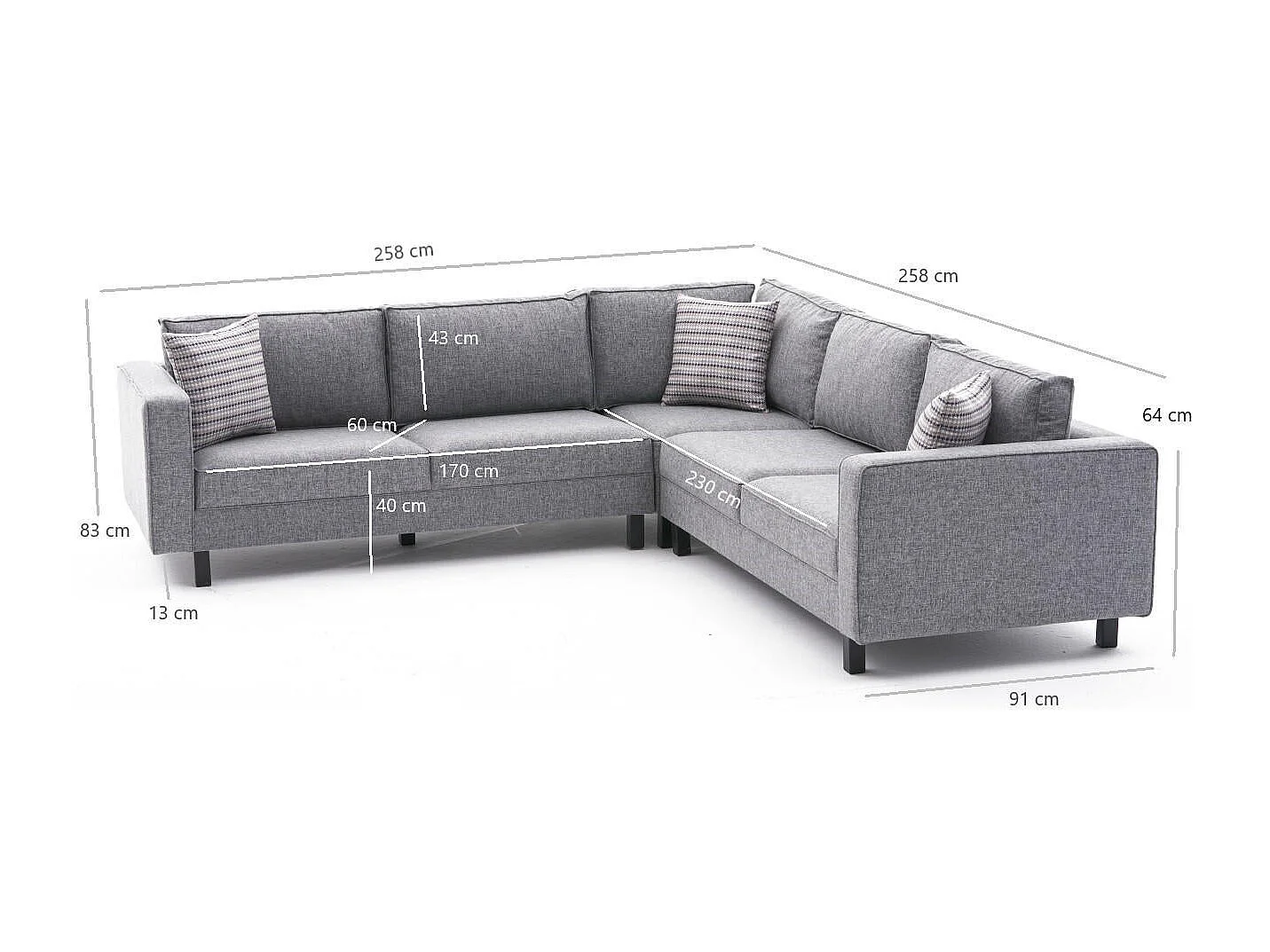 Sofá de Canto Moderno em Linho Cinza - Conforto e Estilo para Sua Sala de Estar