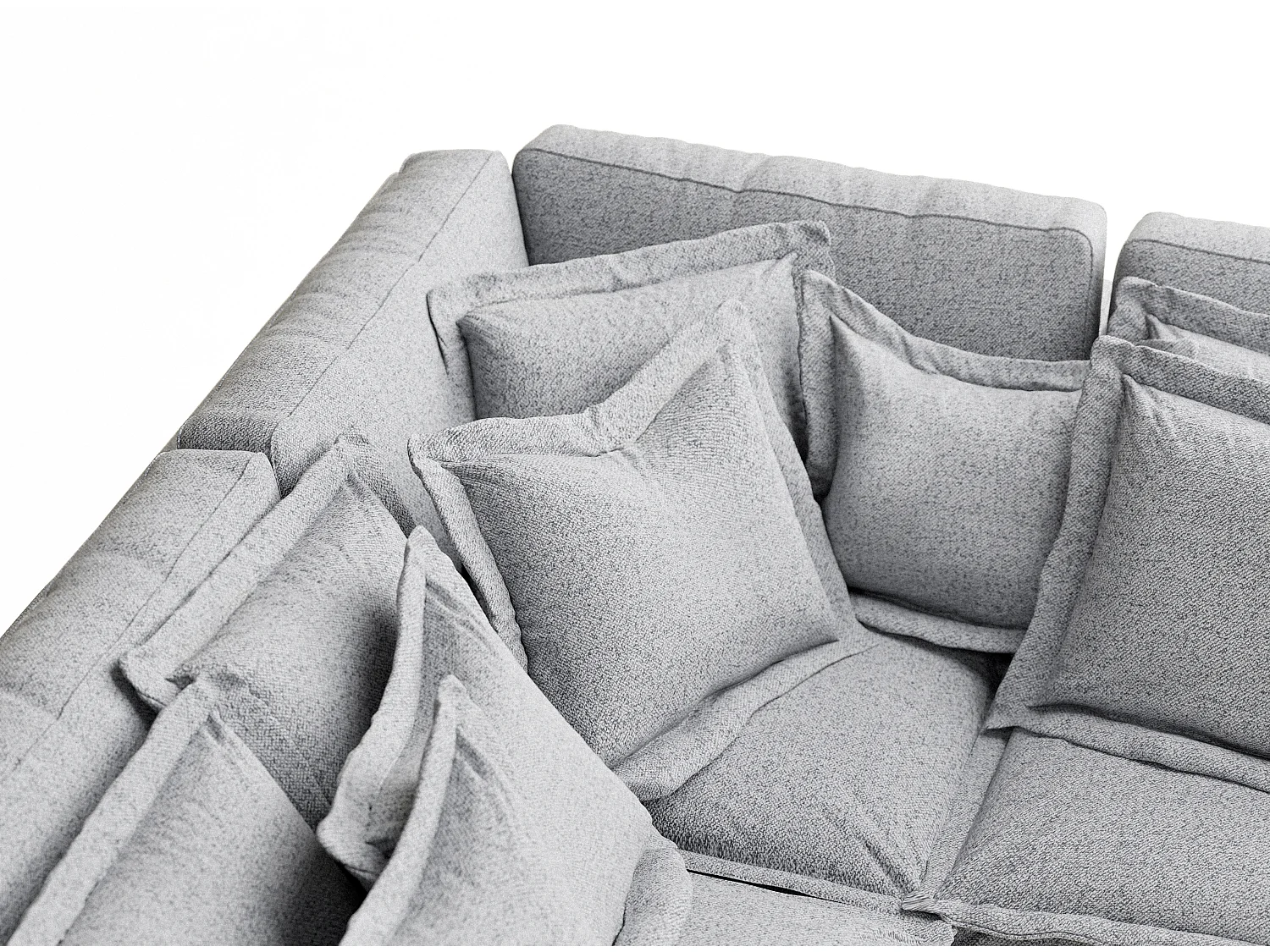 Canapé d'angle en toile tissée Amalfi - 5 places - gris clair