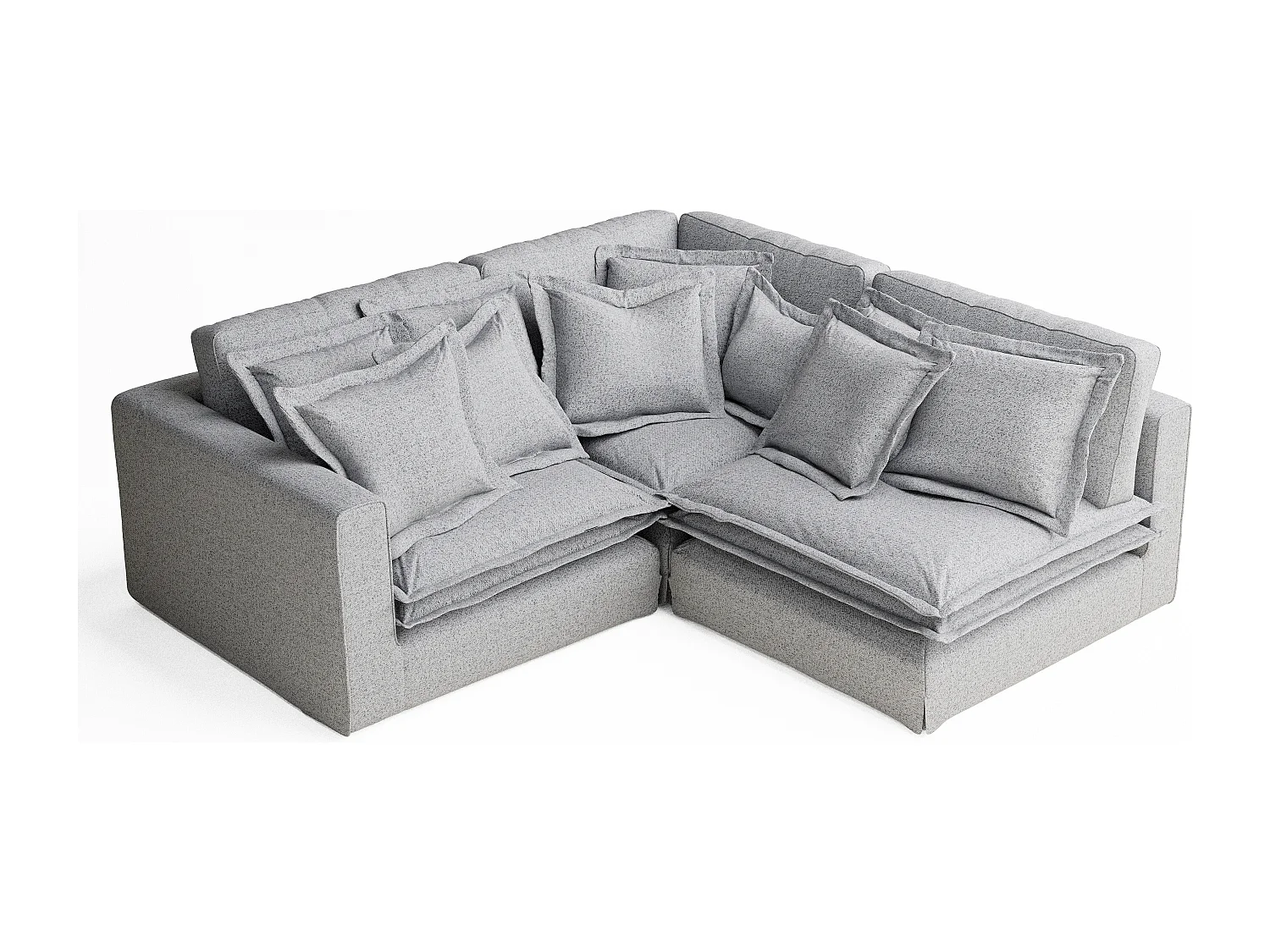 Canapé d'angle en toile tissée Amalfi - 5 places - gris clair