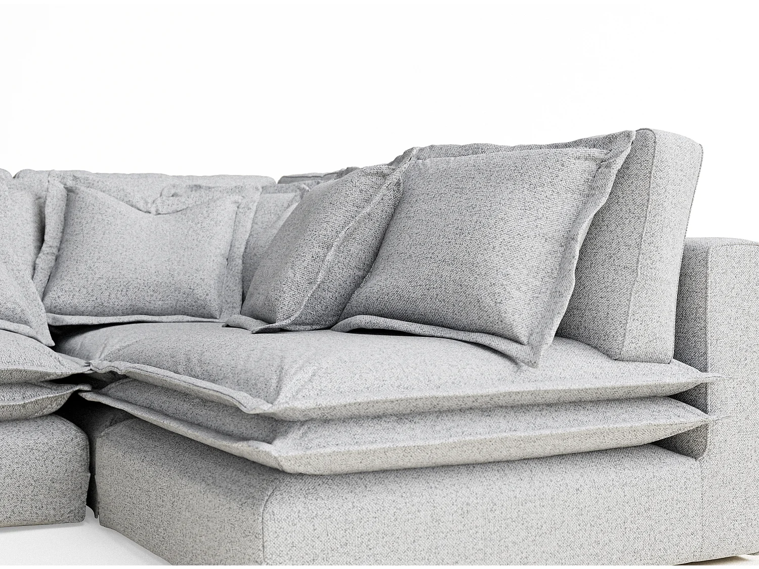 Canapé d'angle en toile tissée Amalfi - 5 places - gris clair