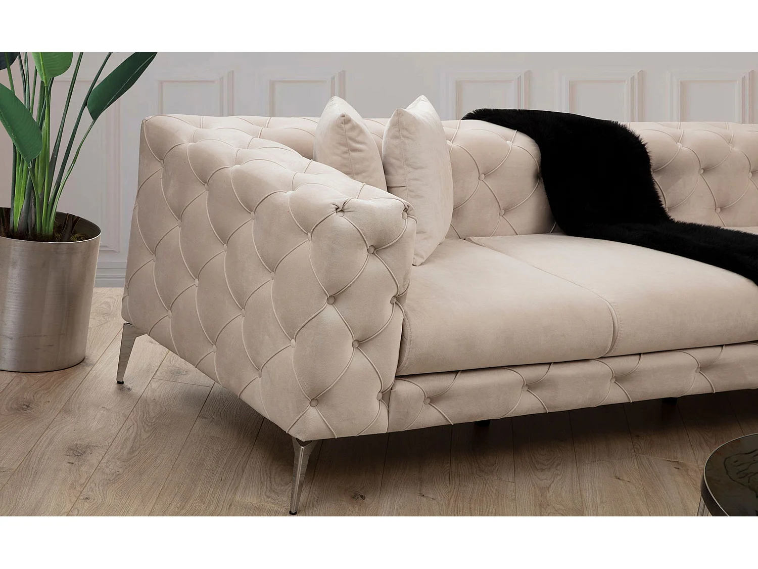 Sofá de Canto Como - Creme (310 x 270 cm) para Conforto e Estilo Superior