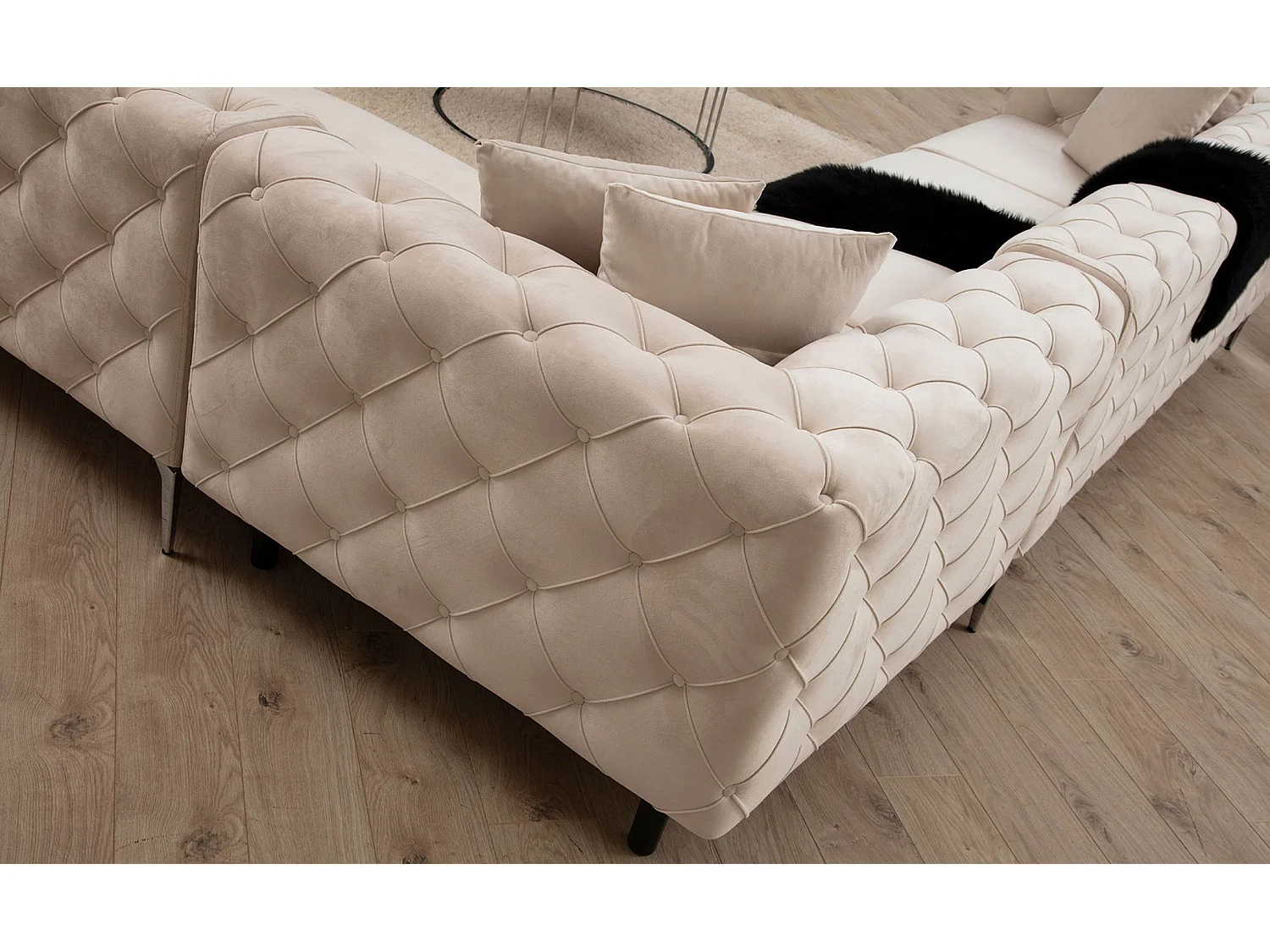 Sofá de Canto Como - Creme (310 x 270 cm) para Conforto e Estilo Superior