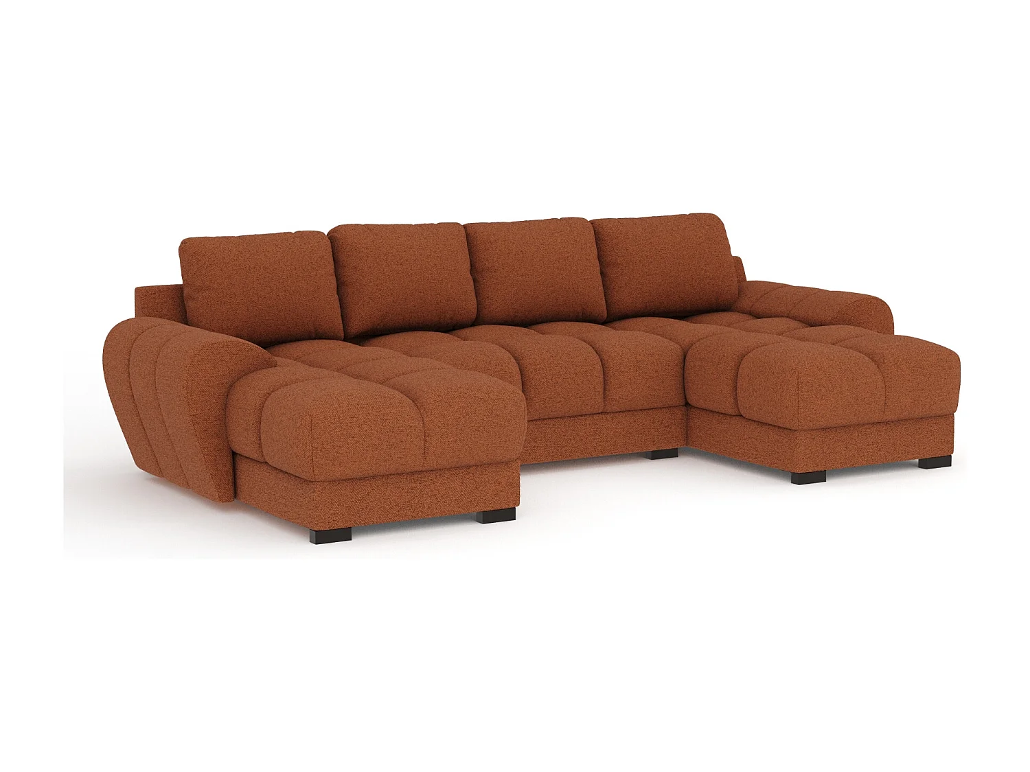 Canapé panoramique en toile tissée Peebles - 6 places - couleur cuivre