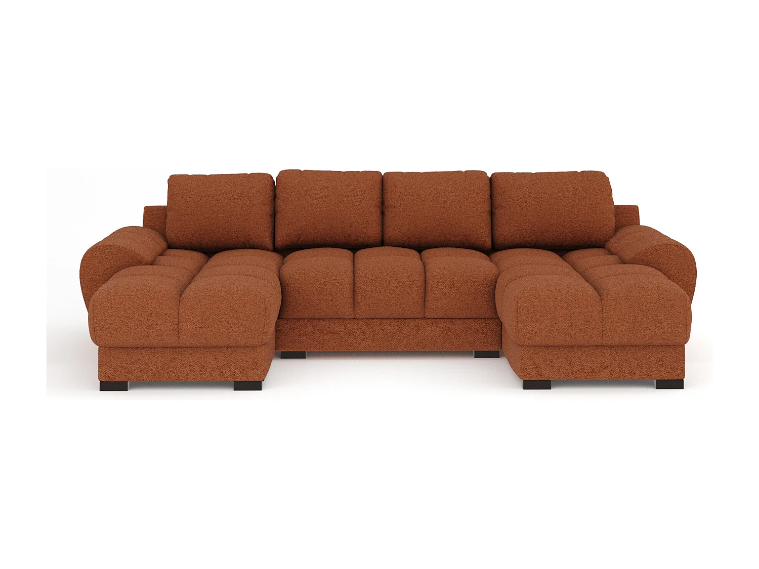 Canapé panoramique en toile tissée Peebles - 6 places - couleur cuivre
