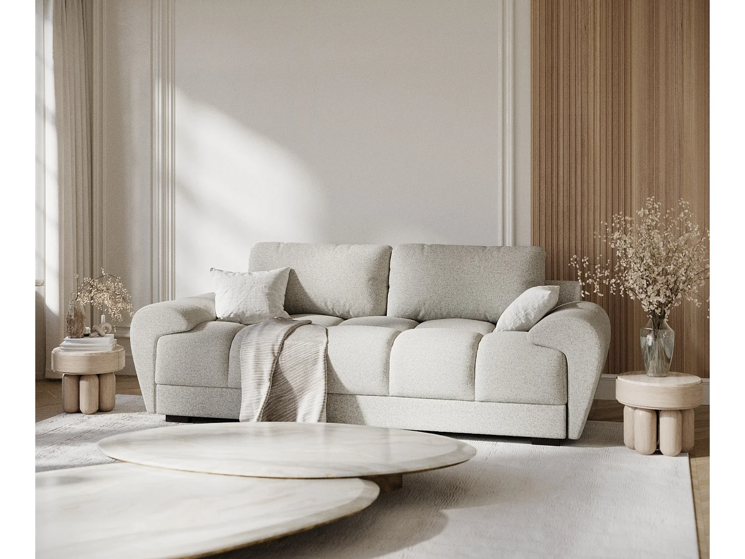 Canapé en toile tissée Peebles - 3 places - beige