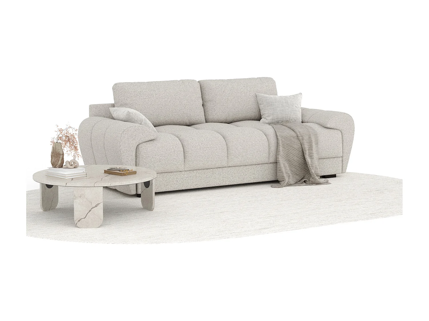 Canapé en toile tissée Peebles - 3 places - beige