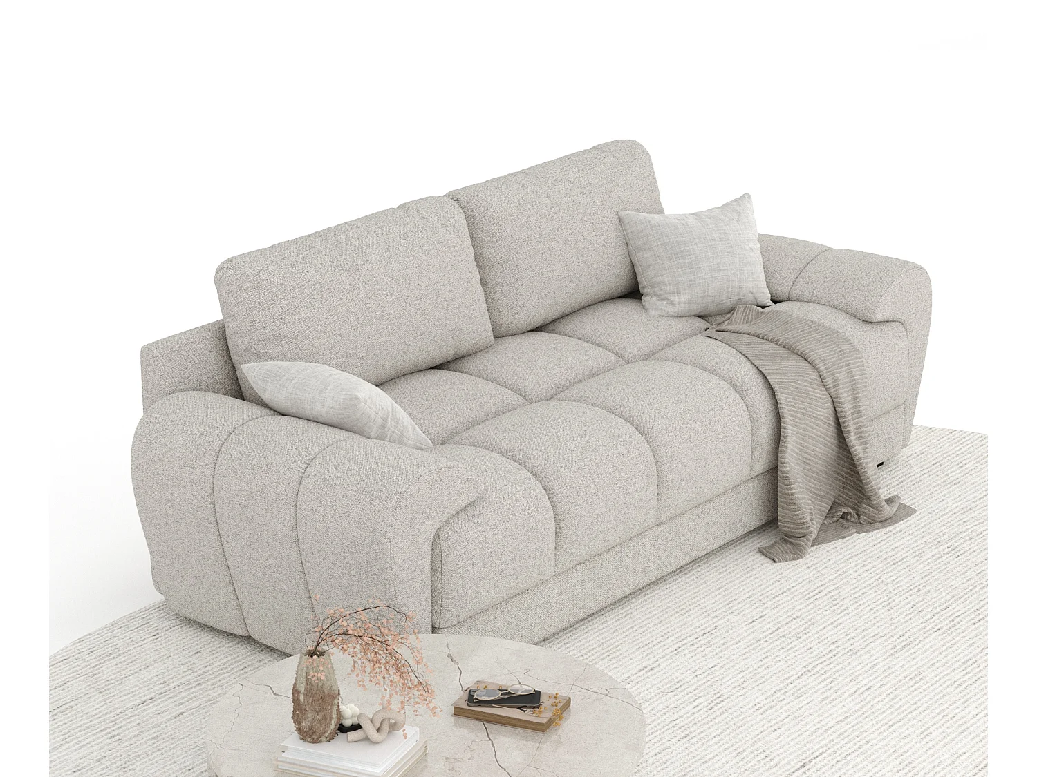 Canapé en toile tissée Peebles - 3 places - beige