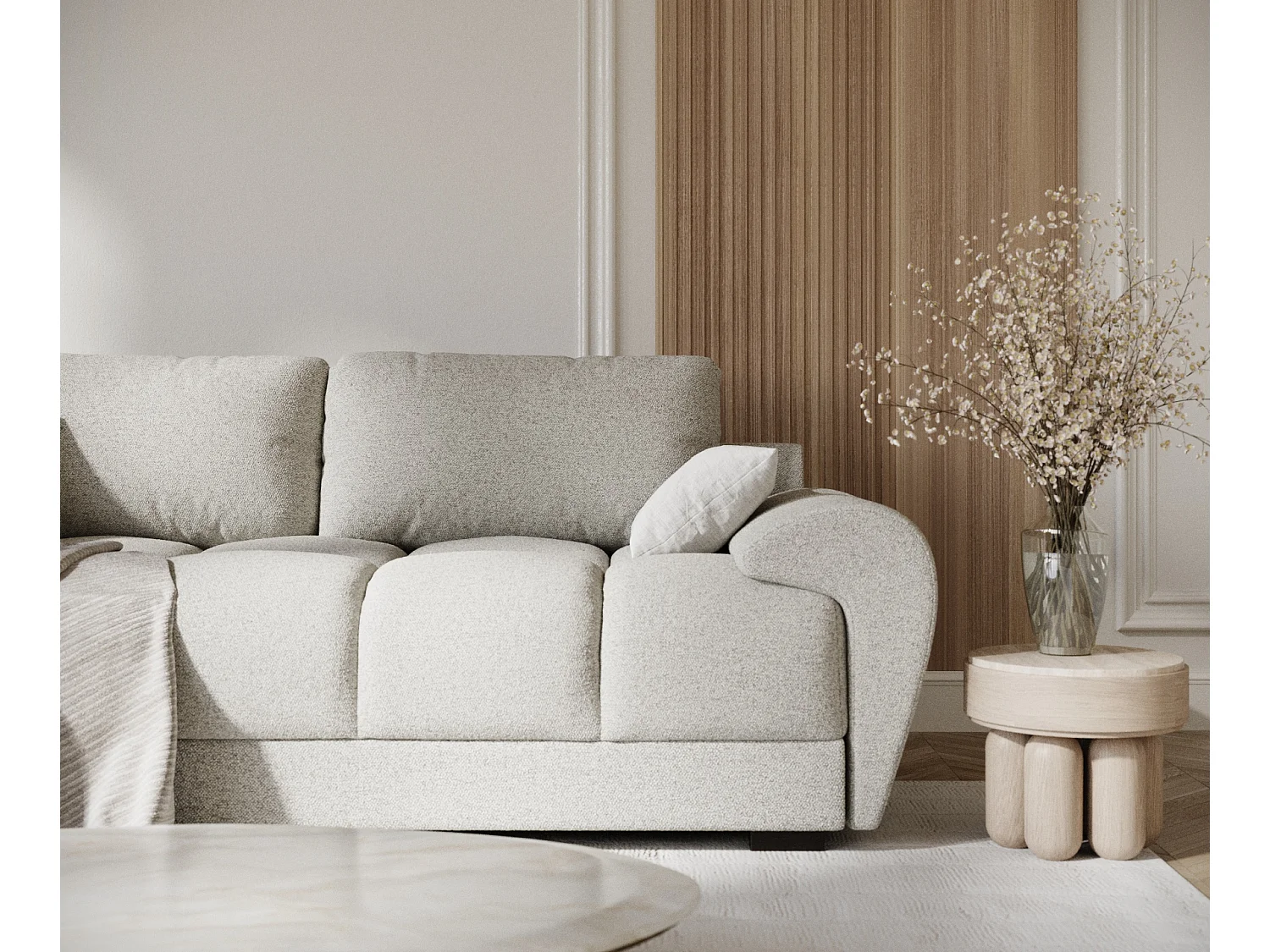 Canapé en toile tissée Peebles - 3 places - beige