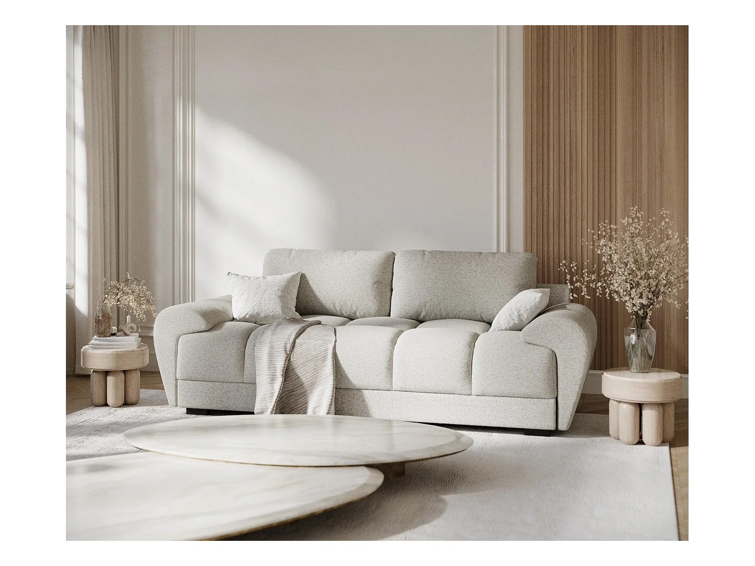 Sofa aus Webstoff Peebles - Drei-Personen - beige
