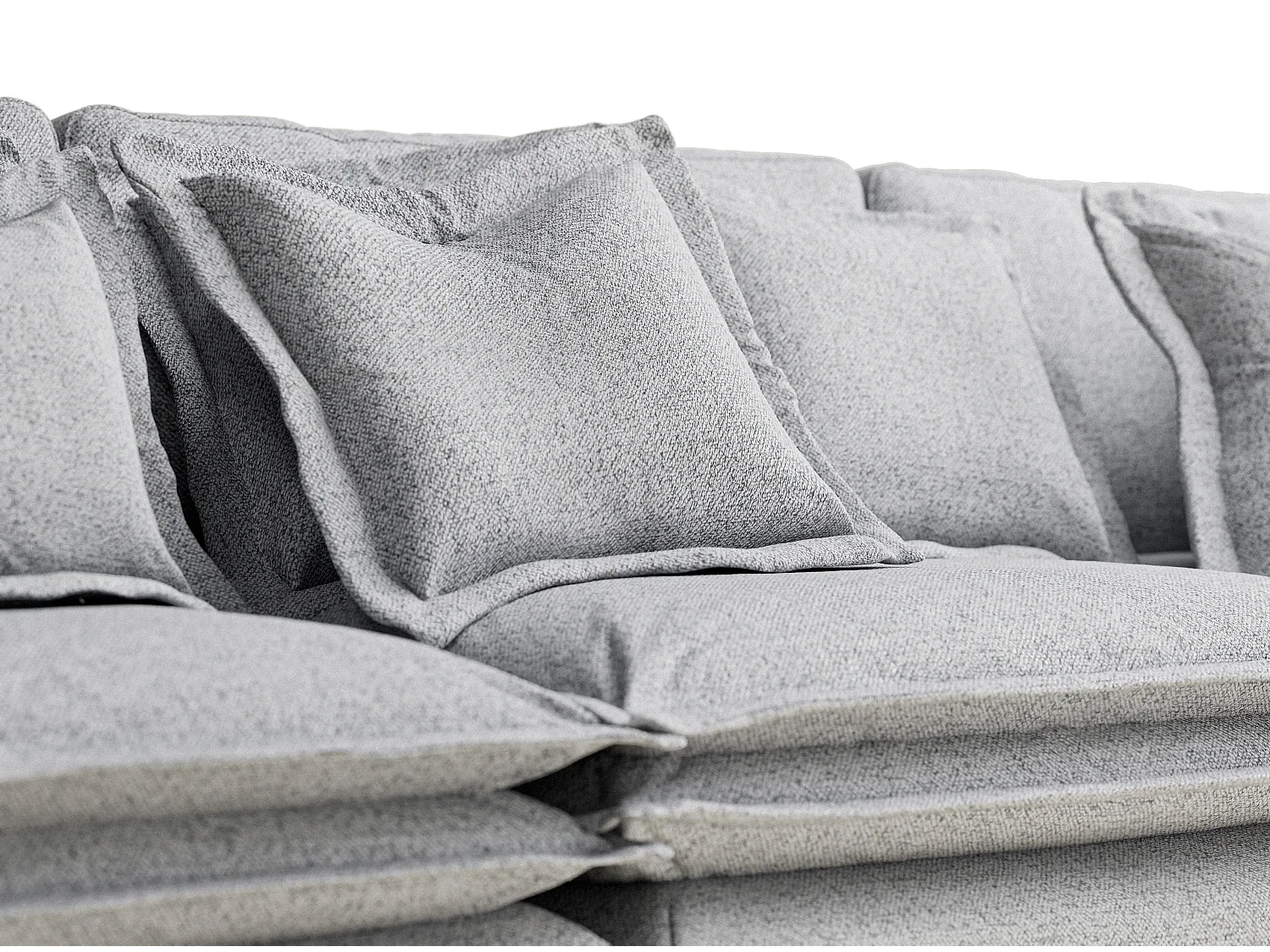 Canapé en toile tissée Amalfi - 6 places - gris clair