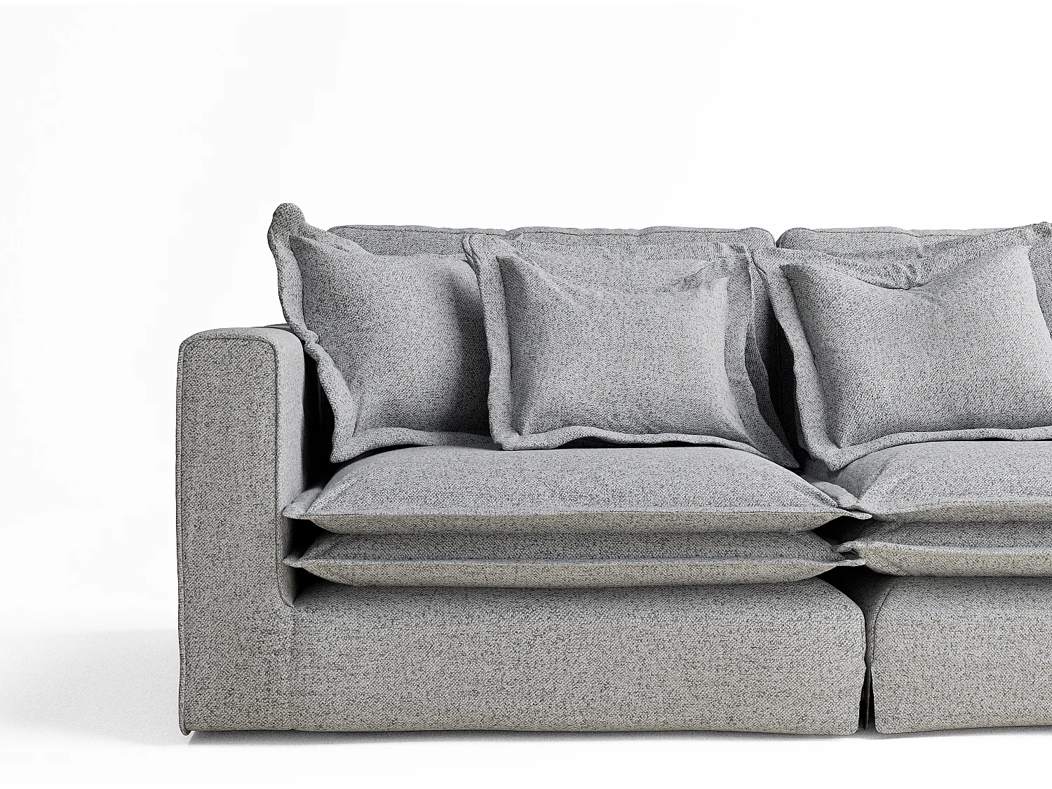 Canapé en toile tissée Amalfi - 6 places - gris clair