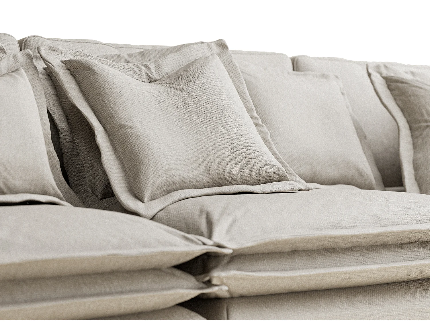 Canapé en toile tissée Amalfi - 6 places - creme