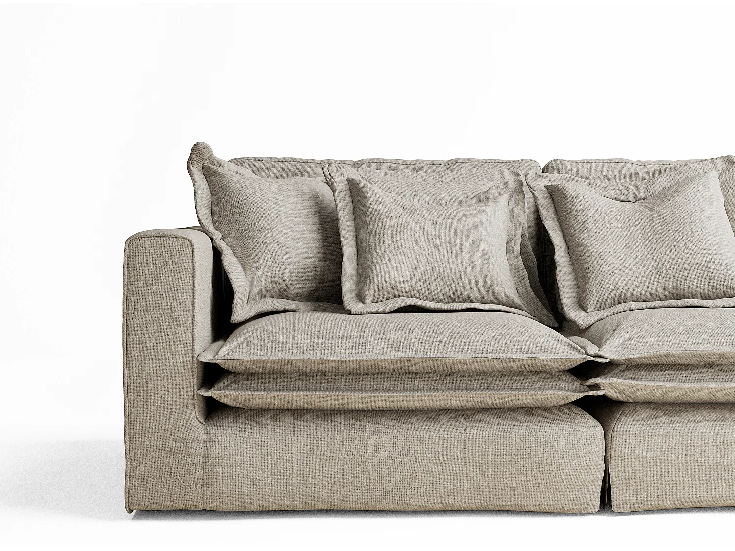 Canapé en toile tissée Amalfi - 6 places - creme