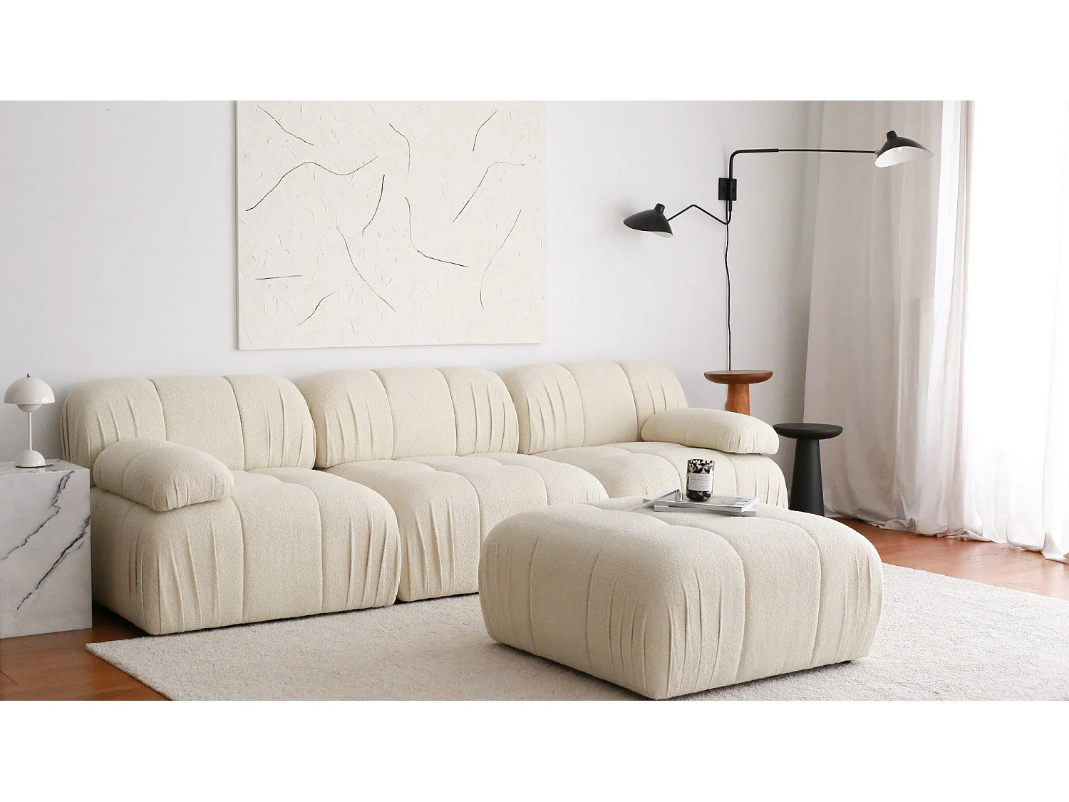 Sofá de Canto Soli - Estilo Moderno e Conforto Superior em Branco