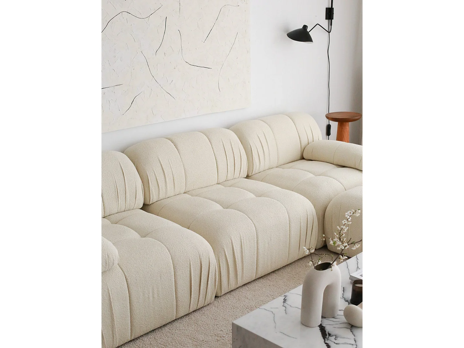 Sofá de Canto Soli - Estilo Moderno e Conforto Superior em Branco