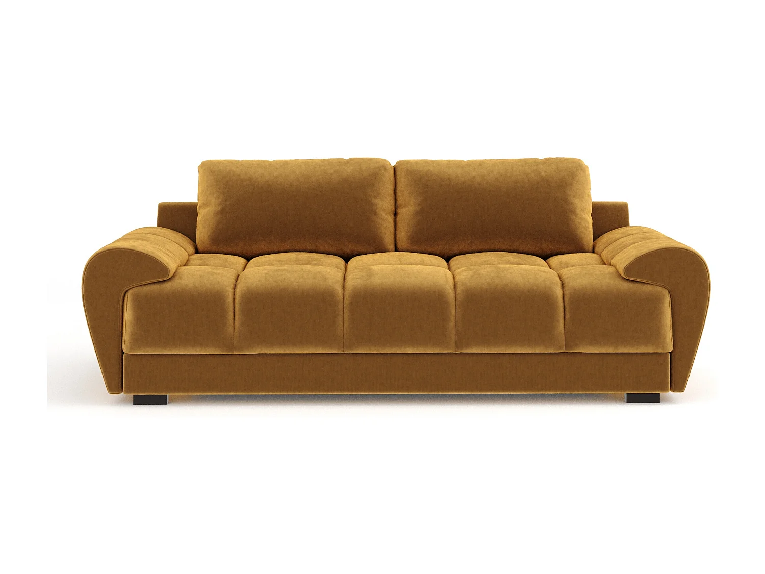 Canapé en tissu velours Peebles - 3 places - jaune moutarde