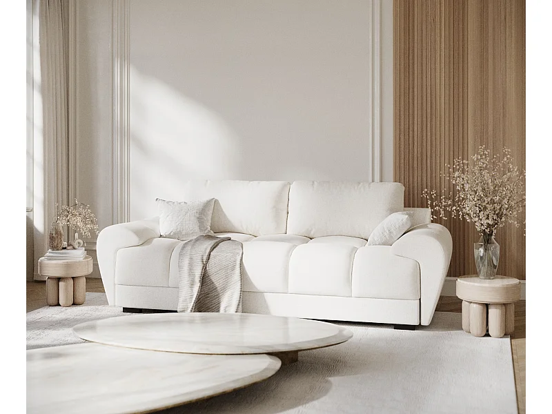 Bank van geweven stof Peebles - 3 plaatsen - creme