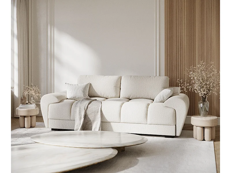 Sofa aus Chenille-Stoff Peebles - Drei-Personen - creme